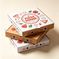 Boîtes à pizza en carton ondulé de qualité alimentaire, personnalisées avec logo OEM/ODM, fabriquées en usine SP3367, pour les entreprises de restauration