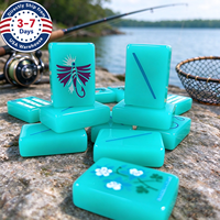 Soldes Exceptionnelles : Ensemble de Mahjong Américain Professionnel avec Stock en Entrepôt Local aux États-Unis pour Livraison Rapide – Tuiles de Mahjong Thème Pêche