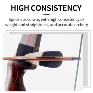 Flèches en carbone, <span class=keywords><strong>bois</strong></span> et bambou avec plumes de dinde pour <span class=keywords><strong>arc</strong></span> classique traditionnel et chasse, 400/500/600 Spines, pointes amovibles, équipement - Product Image 5