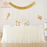 Nappe de table moderne en tulle plissé et mousseline de soie à volants, couleur et taille personnalisables, pour mariage, banquet, anniversaire, décoration