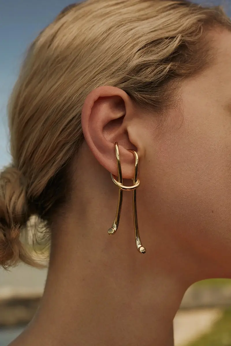 VIANRLA 925 sterling silver gold cuff earring simple design for women