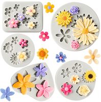 Moldes de Silicona de Grado Alimenticio, Ecológicos y Fáciles de Limpiar, Moldes Pequeños para Chocolate con Forma de Flor, Moldes para Fondant con Forma de Margarita y Rosa, Moldes para Pasteles y Cupcakes