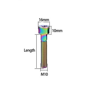 Vis autotaraudeuse à tête hexagonale Titanfix M10, boulon de machine entièrement fileté GR5, longueur totale 16 mm, hauteur de la tête 10 mm - Product Image 1