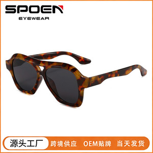 Gafas de sol retro de aviador con montura completa UV400 para mujer, protección solar, gafas de moda - Product Image 5