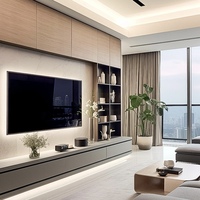Nouvelle arrivée, meuble mural en bois résistant à la chaleur, personnalisable, support d'écran TV, cheminée électrique, meuble de rangement pour salon