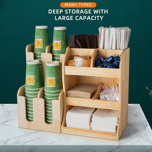Organizador Multifuncional y Estante <span class=keywords><strong>de</strong></span> Almacenamiento para Pajitas y Servilletas, Almacenamiento <span class=keywords><strong>de</strong></span> Condimentos <span class=keywords><strong>de</strong></span> Café en Acrílico - Product Image 2