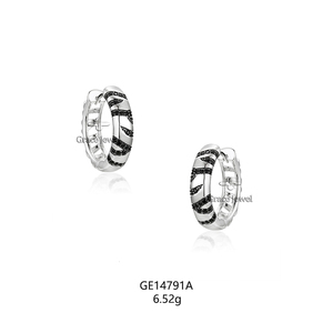 Orecchini da Donna Grace <span class=keywords><strong>Jewelry</strong></span> con Stampa Zebrata in Nano Cristallo, Gioielli di Moda all'Ingrosso, Design in Argento - Product Image 2