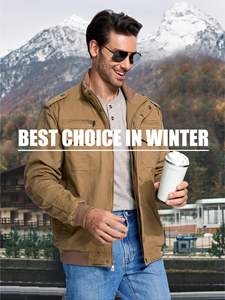 Chaqueta Parkas de lana para hombre, ropa de carga a prueba de viento, chaqueta con logotipo, chaqueta cortavientos, abrigos, ropa de trabajo informal para exteriores - Product Image 4