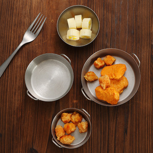 Stainless Steel Condiment Bowl Set Stackable Double-Handled For Party Hotel Use - Product Image 2
