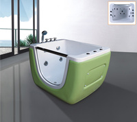 Baignoire bébé autoportante moderne en acrylique blanc, design écologique, portable, ovale, avec porte transparente et drain intégré pour trempage