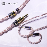 Câble d'écouteurs hybride HAKUGEI Coaxial Morning Litz plaqué argent 27AWG 19 conducteurs 0,7 mm 4,4/3,5/2,5 mm pour utilisation avec haut-parleur/microphone