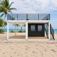 Maison modulaire préfabriquée à deux étages en conteneur de 40 pieds, maison en kit pour hôtel de plage, café, magasin