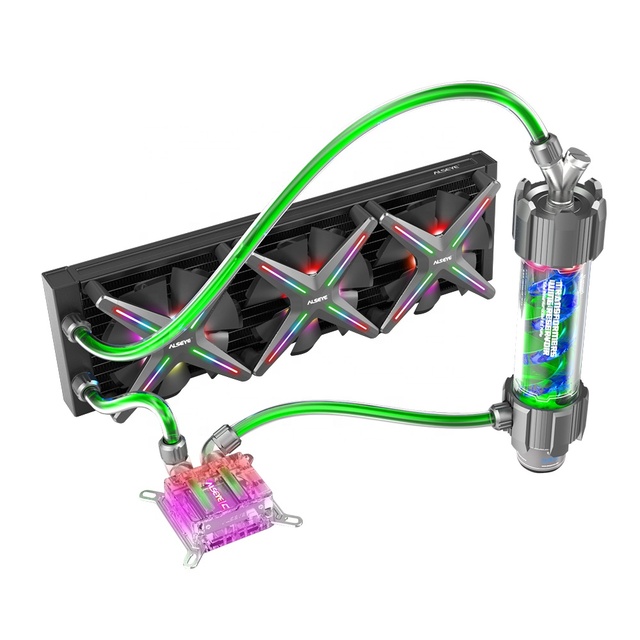 Alseye DIY 360 Water Cooling System with Large Radiator and Pump for Gaming Computer