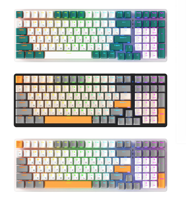 Customized 100 Keys USB New Mechanical Keyboard with RGB Backlight US Layout Anti-Ghosting for Computers