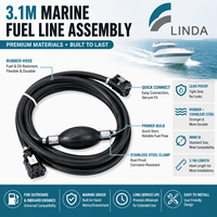 Linda 8mm Gasoline Marine Line Assembly Primer Bulb 3.1m Selang Konektor Mesin Tempel 100% Kedap Air Tahan Lama Ce Epa Erp Carb