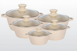 キッチン用ダイキャストアルミキャセロールセットノンスティック大理石石コーティング調理器具 - Product Image 3