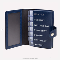 Porte-pilules de voyage de luxe en cuir PU, organiseur de médicaments pour 7 jours, étui pour pilules, sac de rangement pour vitamines et comprimés