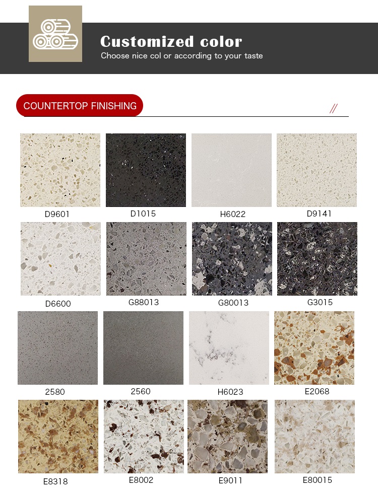 Pierre de quartz pour comptoir