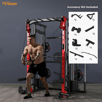 Support de squat réglable à la machine Smith robuste, équipement de gymnastique commercial avec traction Lat, système de fitness à domicile pour les centres d'entraînement