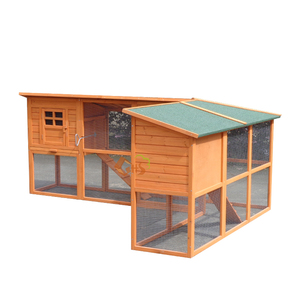 Poulailler d'angle en bois d'extérieur avec un design respirant et écologique, câblé pour les petits animaux - Product Image 4