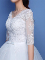 LY-WD0191 robe de mariée élégante pour la mariée a-ligne demi-manches jupe princesse Look dos à lacets Maxi longueur grande taille maternité