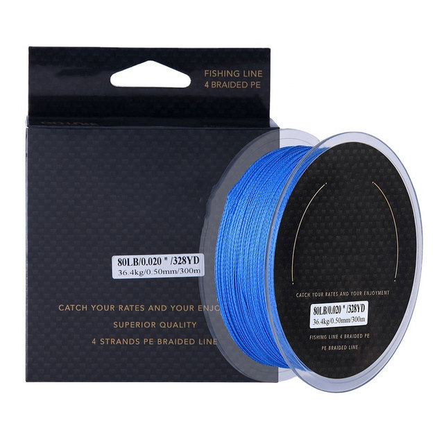 4 Strands Braided Fishing Line Cord 300M 0.07-0.5mm 8LB-80LB Multifilament Fishing Line Rope Fishing Line PE Braided