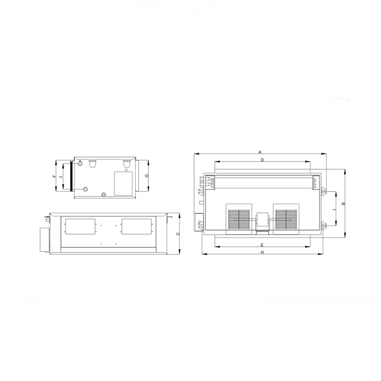 Système de climatisation centrale ventilo-convecteurs gainable 4 tuyau ventilateur bobine unité