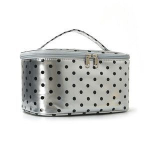 Polka Dot Water Resistant Eco-Friendly Polyester <b>Cosmetic</b> Bag Large Capacity Rectangle Storage <b>Case</b> for Home Travel Use - Product Image 2