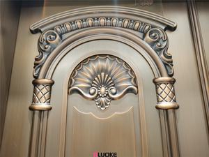 Porte d'entrée de maison de luxe, design en cuivre véritable, portes de sécurité blindées décoratives - Product Image 5