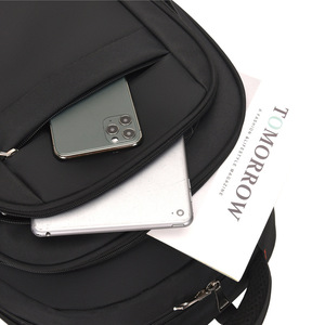 Men's <b>Backpack</b> <b>Large</b> Capacity 20-35L Interior Zipper Pocket Everyday Commuting Business Style Solid Color Black - Product Image 3