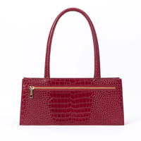 Sac à main sculptural en cuir végétalien sur mesure pour femme, style luxe discret, motif alligator, sac porté épaule, marque privée, fabricant d'origine