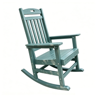 Fauteuils à bascule durables en plastique pour jardin extérieur, chaises à bascule en bois et plastique pour patio et jardin