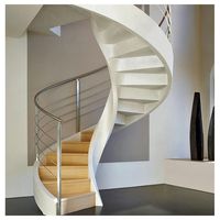 Escalier en colimaçon Prima moderne en acier au carbone, gain de place, avec rampe en verre, pour villa, maison, escaliers en spirale commerciaux