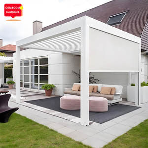 वाटरप्रूफ लाउवर छत इलेक्ट्रिक लाउवेरड गज़ेबो गार्डन बायोक्लिमिटिक आउटडोर एल्यूमीनियम पेगोला फैक्टरी - Product Image 2