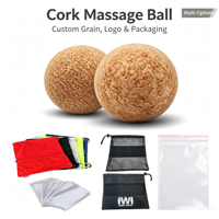 Pelota de Masaje de Corcho Natural con Logotipo Personalizado, Venta al por Mayor, Ecológica, Sostenible, Alivio Muscular, Herramienta de Masaje para Fisioterapia, OEM al por Mayor
