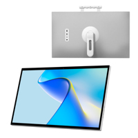 Téléviseur intelligent portable blanc 27 pouces avec écran tactile HD 1080 60Hz, Android 15 OS, batterie 27000mAh intégrée, caméra 13 MP, 6 Go + 128 Go