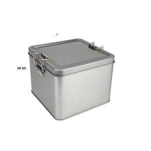 Scatola in Latta per Alimenti 120*120*95mm, Argento, per Tiramisù, Biscotti e Dolci, con Logo Personalizzato e Chiusura a Scatto - Product Image 1