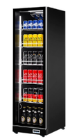 Réfrigérateur commercial à porte vitrée simple pour boissons, avec éclairage LED, personnalisable avec logo OEM, directement de l'usine
