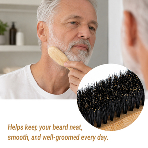 <span class=keywords><strong>Brosse</strong></span> de toilettage pour homme en poils naturels de qualité supérieure, <span class=keywords><strong>brosse</strong></span> à cheveux en bambou de couleur naturelle, écologique, portable, <span class=keywords><strong>brosse</strong></span> à <span class=keywords><strong>barbe</strong></span> - Product Image 6