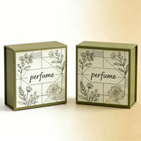 Boîte cadeau rigide de luxe à couvercle rabattable avec imprimé floral et insert en mousse pour l'emballage de flacons de parfum