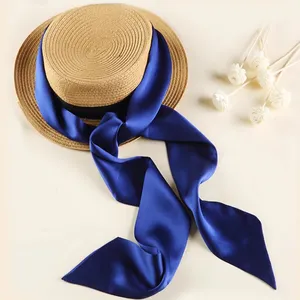 Hot bán 100% tinh khiết lụa rắn màu Ribbon 5*95 cm tóc quan hệ satin tóc Tie khăn Custom made quan hệ có sẵn cho túi xách