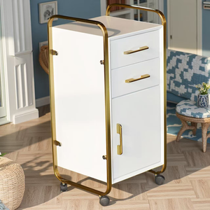 Black Gold Stainless Steel Salon Hairdressing <b>Trolley</b> <b>with</b> Hairdryer Stand 3 <b>Drawers</b> Easy to Move and Customizable - Product Image 2