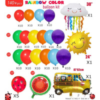 Pastèque Autobus Scolaire Soleil Nuage Latex Guirlande Arc Ensemble Ballon pour Pastèque Fête D'anniversaire Scène Décoration En Gros
