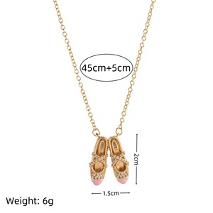 2026 Fashionable 18K Gold Plated <b>Copper</b> Necklace Zircon Ballet Shoes Pendant for Unisex Gift - Product Image 2