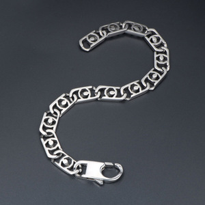 Pulsera de cadena de acero inoxidable de 21,5 cm con diseño de eslabones huecos, joyería de moda para hombres y mujeres CE063 - Product Image 3