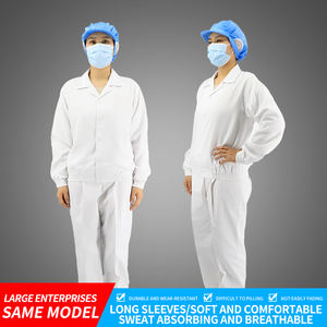 Fino de manga larga transpirable antiestático Unisex resistente al polvo Taller de verano herramientas monos poliéster algodón fábrica de alimentos - Product Image 3