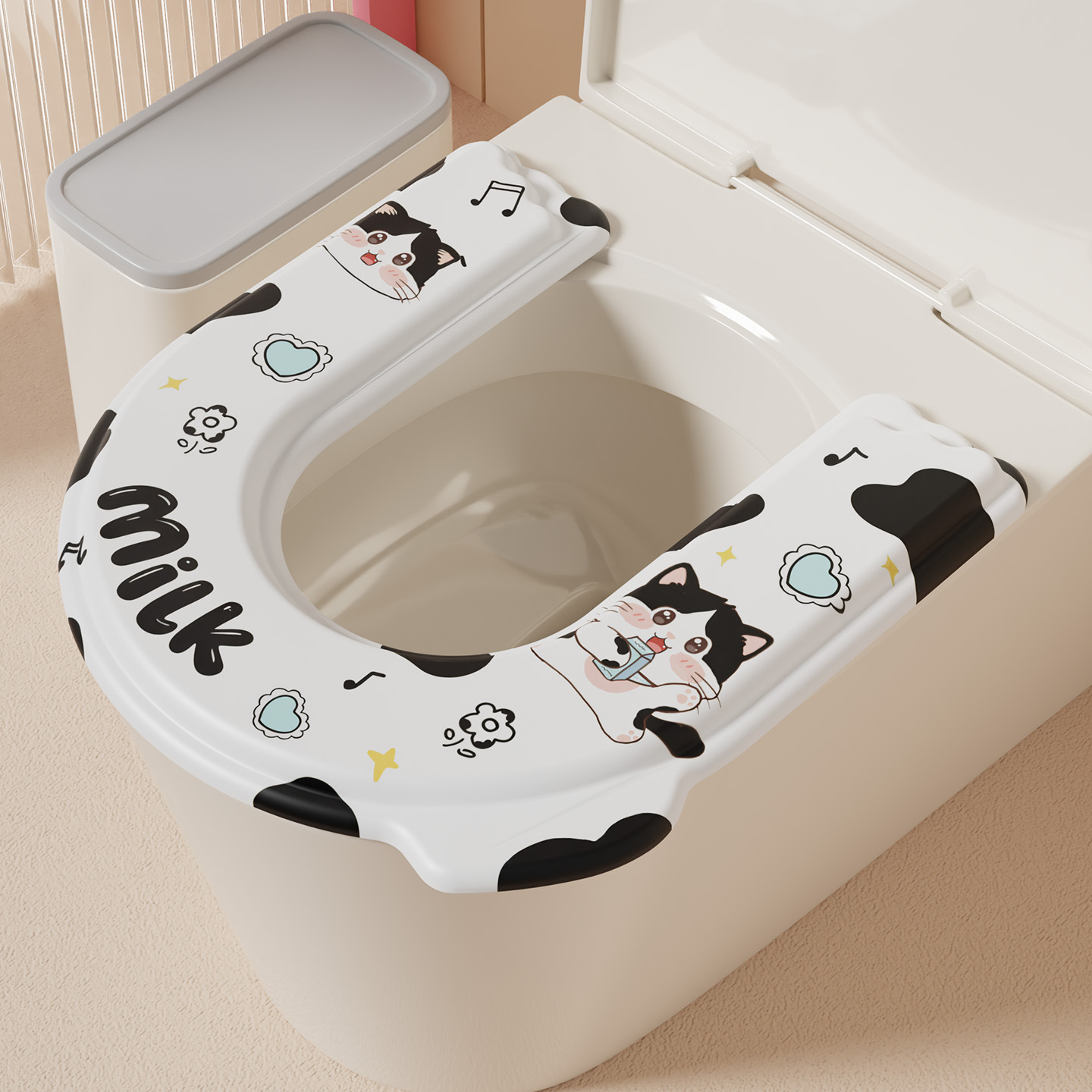 Funda de asiento de inodoro ondulada - rosa