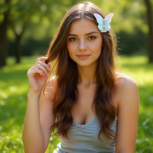 Pinza de Pelo con Diseño de Mariposa de 7.5 cm, con Brillo Iridiscente, para Mujer, Uso Diario, Plástico de Alta Calidad - Product Image 3