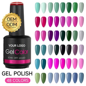 Fournitures professionnelles pour ongles OEM, couleurs mélangées personnalisées, peinture à ongles longue durée, échantillon gratuit, gel coloré, vernis à ongles en gel pour salon - Product Image 1