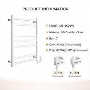 Sèche-serviettes électrique mural de luxe en acier inoxydable blanc de style <span class=keywords><strong>scandinave</strong></span> minimaliste, indice de protection IP56, garantie de 3 ans - Product Image 4